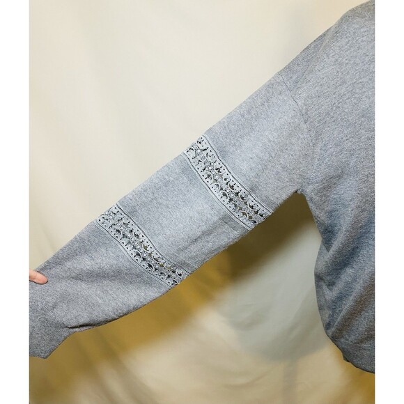 *RARE* See By Chloe Lacy Knit V-Neck Dapple Gray Sweater Women's LARGE‎ - Picture 6 of 14